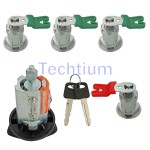 Ford door lock cylinder Full set (1pcs ignition door lock,4pcs door lock, 2 keys)